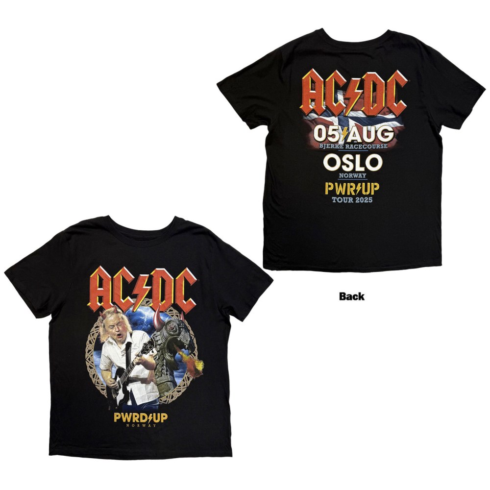 AC/DC - PWR'DUP Norway EU Tour '25 Herren TShirt - Schwarz